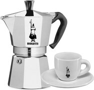 Bialetti Moka Express 2 kops + Espresso kop en schotel 2 stuks