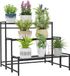 Outsunny plantenstandaard - metaal - 75L x 70B x 66H cm - zwart