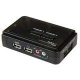 StarTech.com 2-poort USB KVM-switch - Zwart - Met Audio en Bekabeling