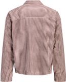 Jack & Jones Geruit overhemd Wide Fit Lange mouw Biologisch katoen Herfst/Winter 2025 Mannen S Chocolate Truffle