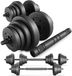 Trex Sport TX-020NO – Set de haltères en bitume 2×20 kg avec 25 mm – Barres 54 cm & connecteur – Réglable – Set de haltères & barre longue – Pour musculation – 40 kg total