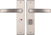 STARX Deurklink Zilver - RVS Look - Deurbeslag - Deurschild met Toiletsluiting (WC57-5) - Deurklink Blok