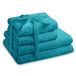 AmeliaHome Amari handdoekenset turquoise 2 handdoeken 50x100 cm en 2 douchehanddoeken 70x140 cm 100% katoen kwaliteit absorberend