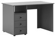 Bureau anthracite avec 3 tiroirs et étagère ouverte 115,8 x 70 x 74 cm