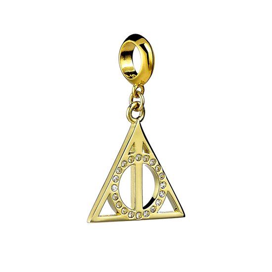 Harry Potter Deathly Hallows Charm Sterling Silver Gold Plated with Crystal Elements