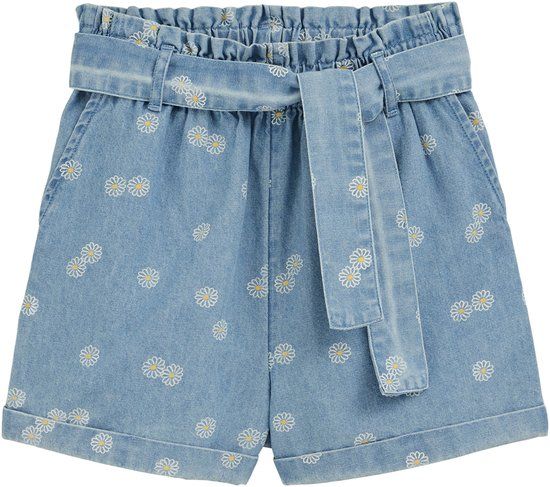 WE Fashion Meisjes high rise denim short met print