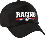 Bellatio Decorations Racing coureur supporter pet met Nederlandse vlag zwart voor kinderen
