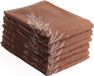 DoubleDry Serviettes de cuisine Luxe - 6 Pièces - 50x50 cm - 100% Coton - Haute Absorption & Durable - Moulin, Brun