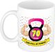 Bellatio Decorations Mok 70 jaar - Roze - Keramiek - 300 ml