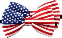Merkloos Verkleed vlinderstrikje - 2x - landen thema - USA/Amerika - rood/wit/blauw - Amerikaanse vlag