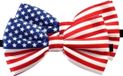 Merkloos Verkleed vlinderstrikje - 2x - landen thema - USA/Amerika - rood/wit/blauw - Amerikaanse vlag