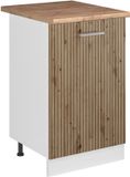Vicco R-Line meuble bas de cuisine, chêne artisanal/blanc, plan de travail en chêne doré de 50 cm