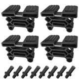 cyclingcolors 4 x houders voor latten 38 x 8 mm + 8 x bouten kunststof inzetstuk 11 mm drievoudige ophanging voor bed flexibel meubels zwart