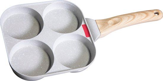 Wonderpan Pannenkoekenpan Inductie Eierpan 4 vakjes Anti Aanbaklaag Koekenpan