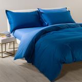 Caleffi 45433 katoen tweekleurig beddengoed set voor tweepersoonsbed, blauw
