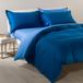 Caleffi 45433 katoen tweekleurig beddengoed set voor tweepersoonsbed, blauw