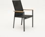 VITA Delia teak tuinstoel hoge rug met armleuning antraciet/naturel