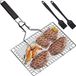 Inox Barbecue Grill Pan voor Vis en Groenten - Opvouwbaar en Draagbaar