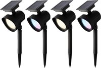 Lumineo Solar Spotlights - 6x - Black - 31cm - Solar Powered - Garden Path Lighting - Spike Lights Garden Lighting