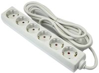 Pro Elektro B.V. TCD RA 6-voudig 5 meter snoer Blanc