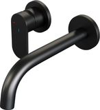 Brauer Black Edition Inbouw Wastafelmengkraan met Gebogen Uitloop en Rozetten Model C2 Mat Zwart