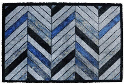 PRIDE OF PLACE Hale pluche deurmat - Zilver Chevron Design - 50 x 80cm