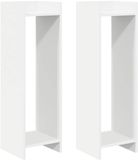 vidaXL Plantenstandaard 2 st wit 30 x 30 x 100 cm bewerkt hout