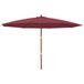 Parasol avec mât en bois 400x273 cm bordeaux