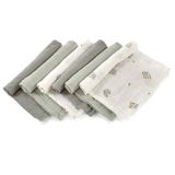 Jané set van 6 multifunctionele mousseline doeken, borstvoedingsdoek, natuurlijk katoen en bamboe, anti-mijt, 35x35 cm, groen