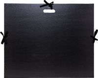 Exacompta Tekenmap Kraft zwart vernist - met linten en handvat 59x72cm -formaat Raisin - Zwart