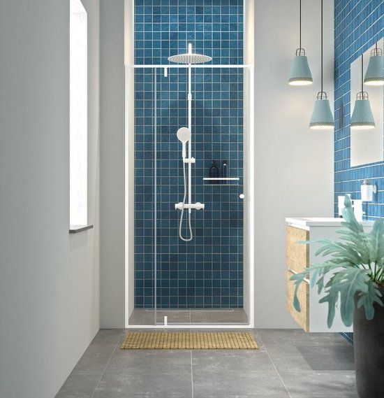 Sealskin Contour Draaideur voor nis 100x200cm - Mat wit - Antikalk