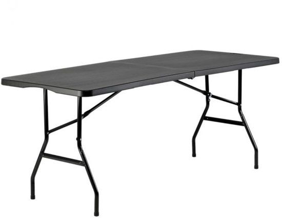 BRASQ Inklapbare Vouwtafel Zwart - 180x70x74cm