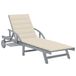 VidaXL Fauteuil de jardin assise capitonnée acacia crème/gris
