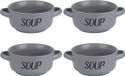 Cosy & Trendy Soepkom Aardewerk Grijs 4 Stuks 13.5 cm 470 ml