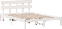 vidaXL Bedframe with Headboard White 150 x 200 cm Solid Pine Wood