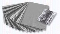 Folia 46709 - motiefkarton zwart - wit gesorteerd, 50 x 70 cm, 270 g/m², 13 vellen