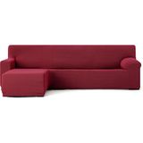 ECOMMERC3 Chaise longue bankhoes, kort hoekdeel links, zeer elastisch, bi-elastisch, bordeauxrood, met schuim en elastieken voor aanpassing rechts of links