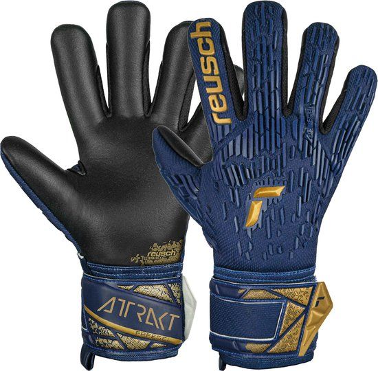 Reusch Attrakt Freegel Silver Keepershandschoenen - Maat 9.5 - Blauw/Goud