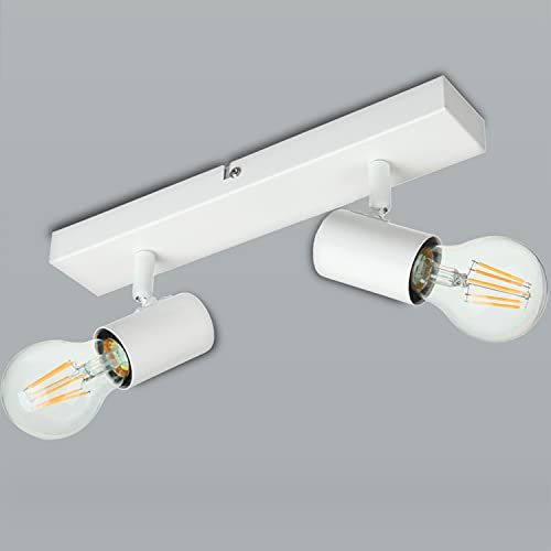 Kimjo Plafondspot 2 lampen plafondlamp E27, wit - 350° draaibaar