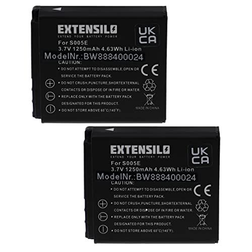 EXTENSILO 2 x accu compatibel met Ricoh GR Digital IV camera (1250mAh, 3,7V, Li-Ion)