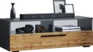 VCM Sols en bois TV lowboard Arila XL Eik antraciet / honing