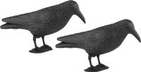 Merkloos / Sans marque Interbosch B.V. Set van 2x stuks vogelverschrikkers/ duivenverjagers raaf/zwarte kraai 38 cm - vogels verjagen