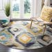 Safavieh Bohemian Indoor Hand Tufted Abstract Collection, ABT340, in Ivory / Charcoal, 60 X 91 cm
