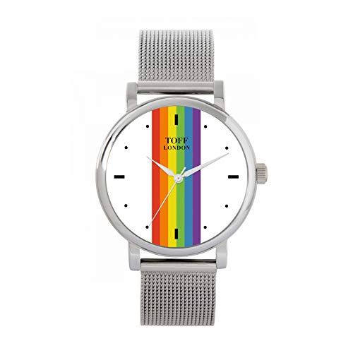 Toff London Pride Lineair horloge met witte stokken - 5059656013846