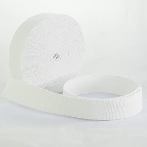 Trimit 10mtr rol van 30mm Witte Katoenen Webbing, Blend