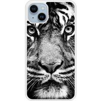Apple iPhone 14 Tigre blanc et noir Verstevigd hoesje met sublimatie bedrukking