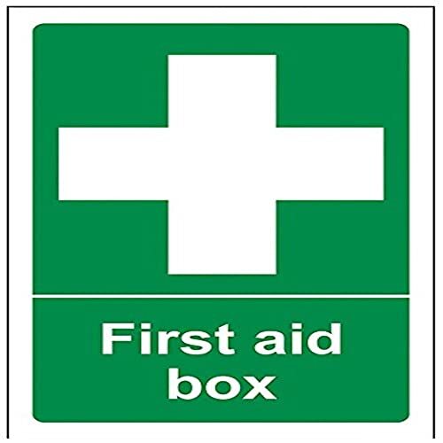 V Safety VSafety First Aid Box Teken - 100mm x 150mm - 1mm Rigid Plastic