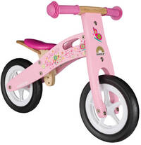 bikestar houten loopfiets, 10 inch wielen, roze
