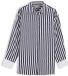 Tommy Hilfiger Dames Lange Mouwen Shirt 46 Viscose/Polyamide Donkerblauw/Wit
