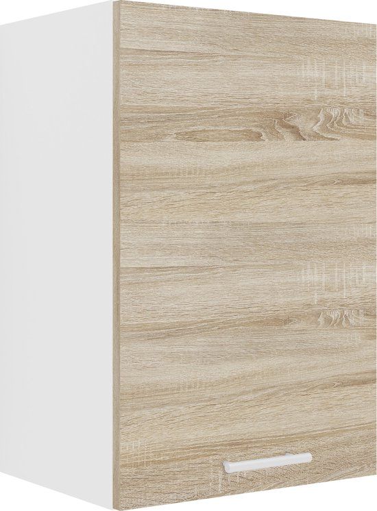 VCM Keukenkast breedte 40 cm Houten deur Wandkast Keuken Keukenmeubels Esilo Wit / Sonoma-eik